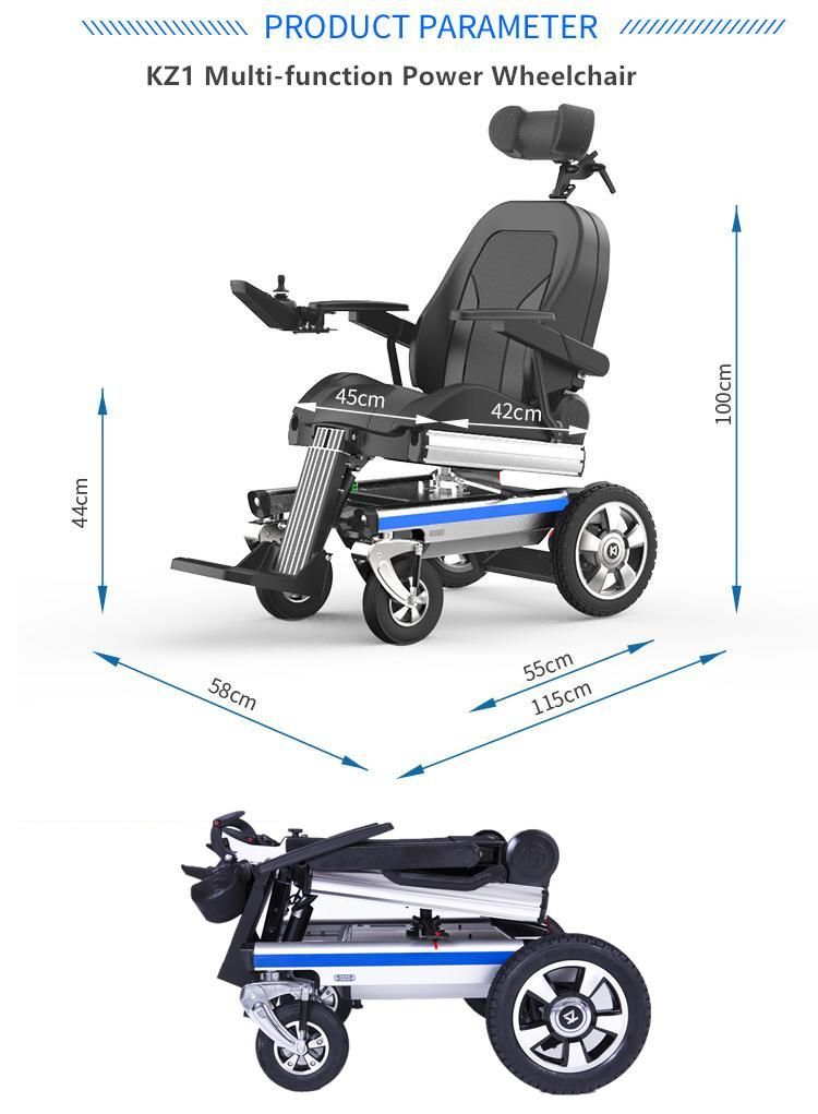 Aluminium Seat Rotation Folding Electric Wheelchair