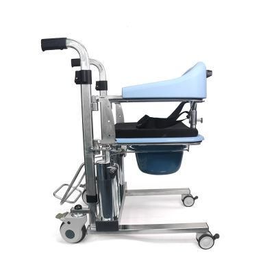 Elderly Multi-Function Wheelchair Lift Walking Frame Folding Stool Commode Transfer Chair Hot