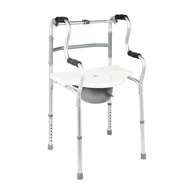 Mobility Frame Folding Aluminum Walker with Plastic Commode