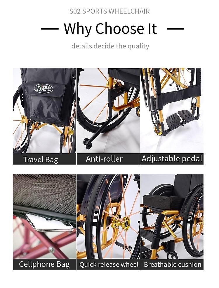 Lower Price High Quality Ultralight Folding Aluminum Active Sport Manual Wheelchair
