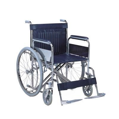 Topmedi Lightweight Steel Manual Rolling Handicapped Wheelchair