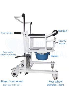 2020 Multifunction Folding Patient Transfer Commode Toilet Wheelchair with Wheels