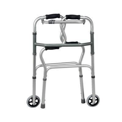 Folding Aluminum Adults Mobility Walker with Wheels for Disabled