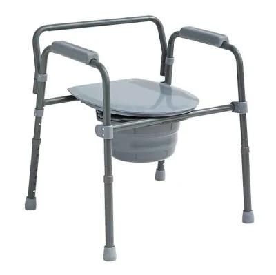 Small Package Detachable Steel Commode Chair New Design Foldable Toilet Chair for Elderly Detach Frame