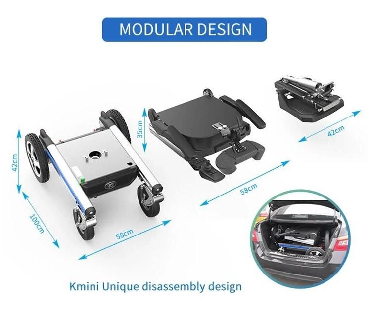 Adjustable Recline Backrest Folded Power Wheelchair