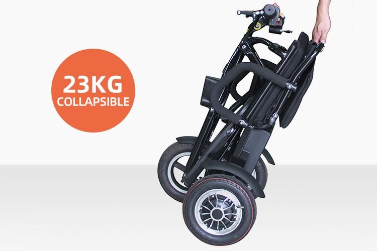Lotus Lt160-D Disability Electric Handicap Three Wheel Scooter Foldable Elderly Heavy Duty Disable 3 Wheeled Mobility Scooterf Olding Electric Wheelchair