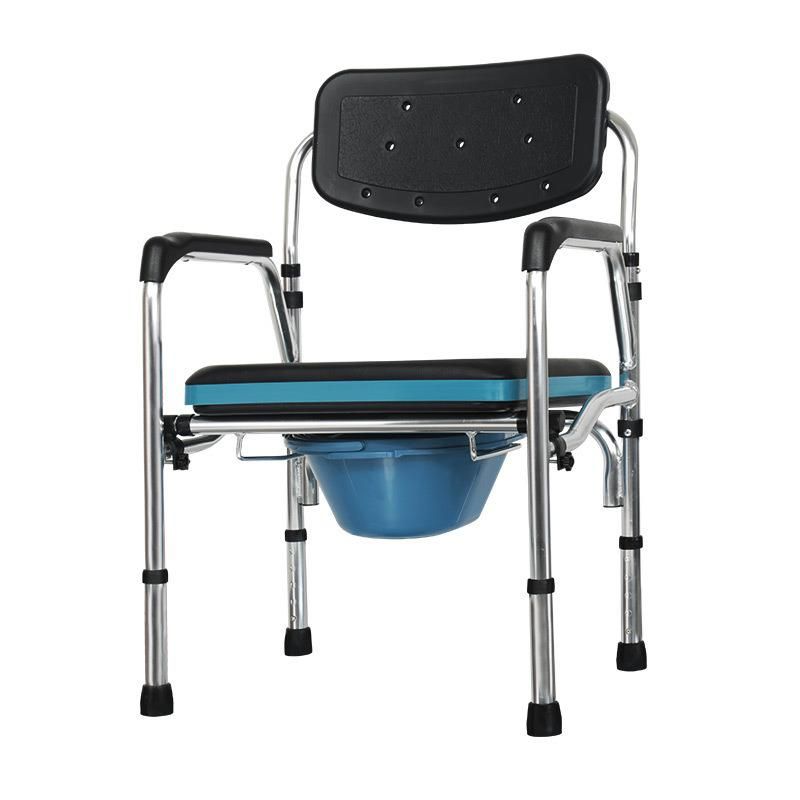 Home Care Manual Chair Toilet Folding Commode Chair for Elderly