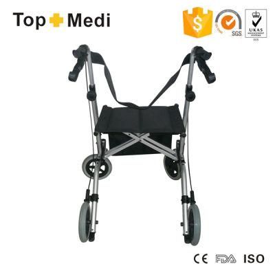 100kg Loading Capacity 44cm Seat Width 4 Wheels Walking Walker Rollator