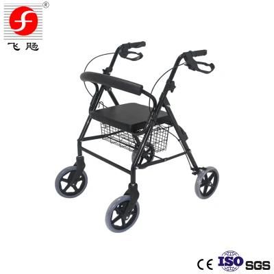 Portable Folding Outdoor Lightweight Aluminium Adults Elderly Walking Aids Frame Foldable Upright Walker Rollator with Seat