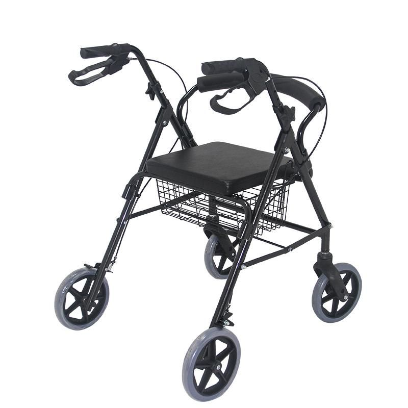 High Quality Foldable Elderly Care Multi-Function Rollator Walker with Seat