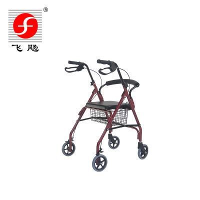4 Wheels Walking Aids Mobility Aluminum Walker Rollator with Seat for Elderly