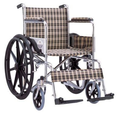 Fs809b Base Economy Hot Selling Wheelchair in Asia Market 24 Inch Rear Mag Wheel Wheel Chair Popular Chair in Hospital and Chain Store