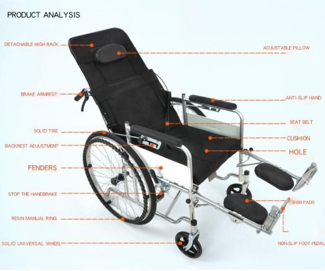 Simple Portable Folding Hand Push Adult Disabled Elderly Manual Portable Wheelchair for Sale Price
