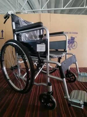 Medical Products Aluminum Folding Head Aid Manual Wheelchair for Elderly People