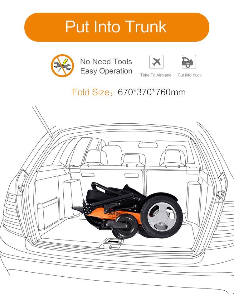 250W Brushless Motor Portable Folding Power Wheelchair CE & FDA Approved