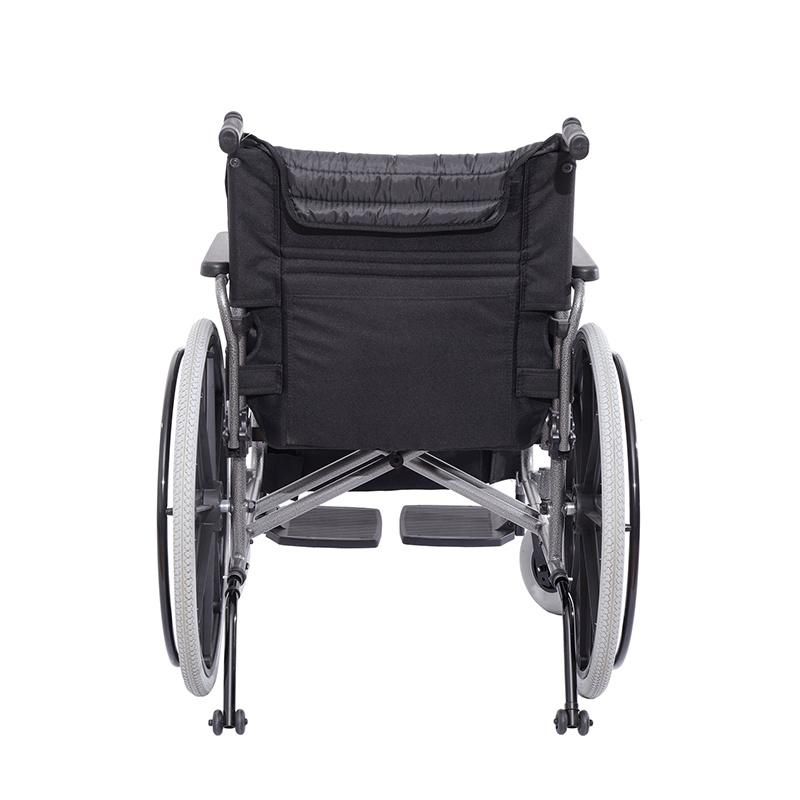 Heavy Duty Bariatric Manual Folding Steel Wheelchair with Detachable Armrest