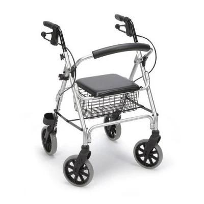 Medical Aluminum Fold up Rollator Walker with Backrest Support