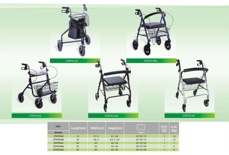 Easy Carry Disabled/Elderly People Use Indoor and Outdoor Folding Adult Walker Frame Aluminu Light Weight Health Care Rehabilitation Walking Assistance