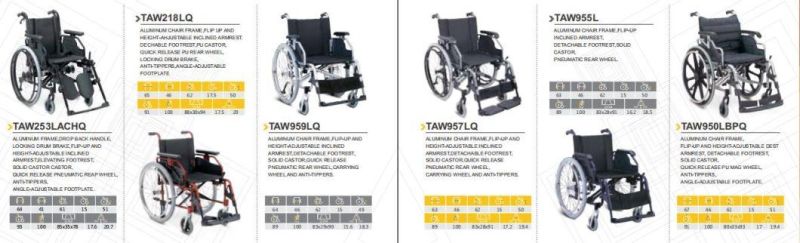 China Aluminium Light Weight Non Electric Foldable Manual Wheelchair