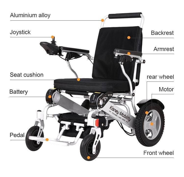Handicapped Electric Wheelchair with Durable Aluminum Alloy