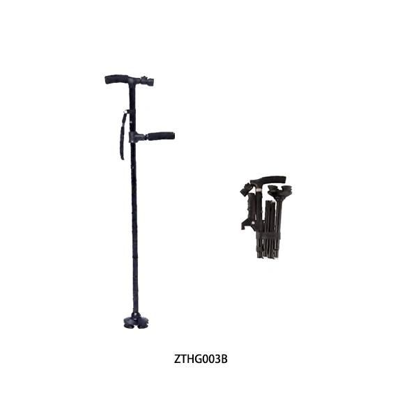 Foldable Scalable Folding Crutch Straight Single Antiskid Portable Disabled/Elderly People Safety Outdoor Lightweight Steel Easy Carry Walking Cane