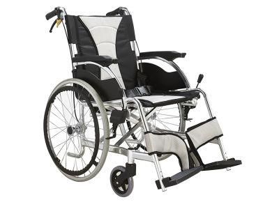 Aluminum Lightweight Fix Armrest Double Cross Bar 20inch Rear Wheel Wheelchair for Elder Weight Capacity 100kgs Get CE FDA ISO13485 Wheel Chair