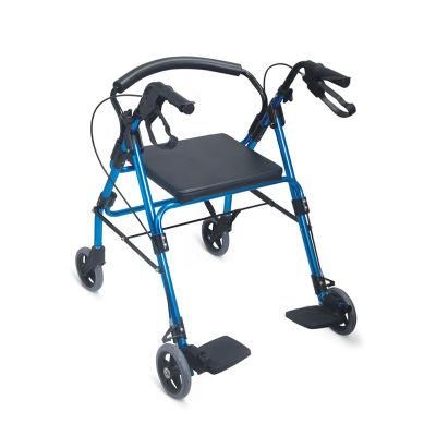 Portable Rolling Walkers High End Aluminum 40cm Seat Width Folding Walker Rollator