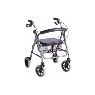 Upright Walker with Metal Wheels Stand-up Folding Mobility Walking Aid