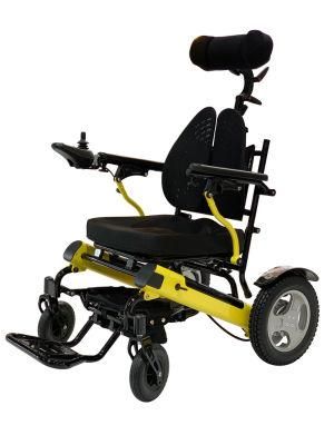 6ah Lithium Battery Foldable Electric Wheelchair with Clip Backrest, Headrest