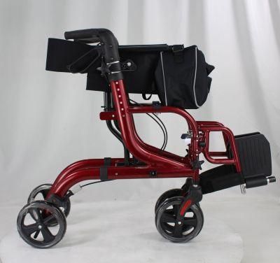 Medical Walker Rollator with Storage Bag and Soft Seat