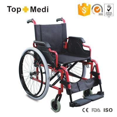 Rehabilitation Therapy Supplies Economic Aluminum Manual Wheelchair for Disabled