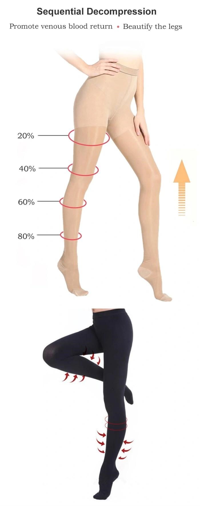 Medical 23-32mmhg High Waist Breathable Women Compression Socks Pantyhose