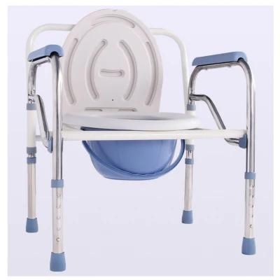 High Standard Good Price Economic Hospital Toilet Commode Chair with Bedpan Chromed Steel Commode Chair