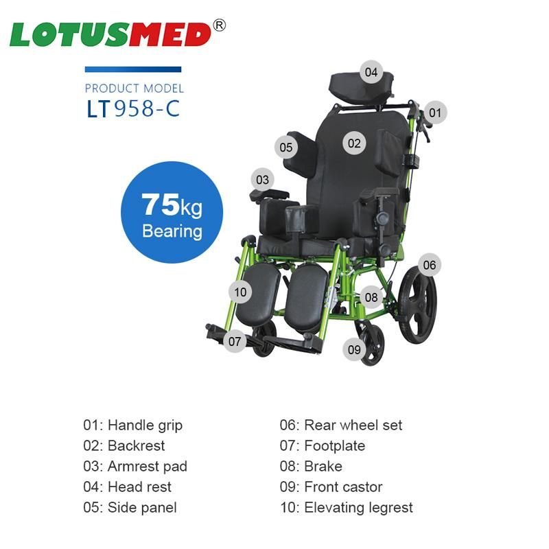 45 Adjustable Seat Adjustable Backrest Wheel Chair Hemiplegic Economic Adult Cerebral Palsy Wheelchair Wheelchairs Reclining Cerebral Palsy Wheelchair