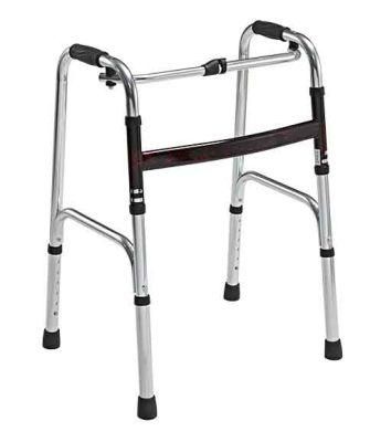 Folding Walker Basic Rollator Medical Equipment Adjustable Height Aluminum Walking Frame Aids Limited Mobility Adult