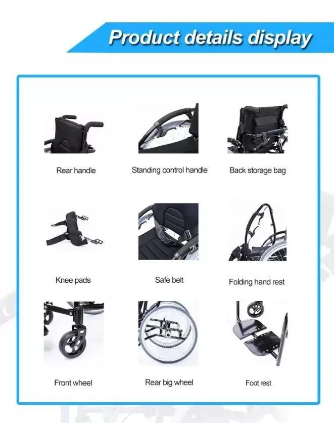 Professional Standing Wheelchair Multi Functional Wheelchair for Disabled Rehabilitation Therapy Supplies