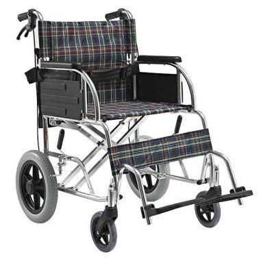 Hand Brake Wheelchair with Flip up Footrest for Elderly People Rehabilitation Therapy Supplies Aluminium Wheelchair 12&quot; PU