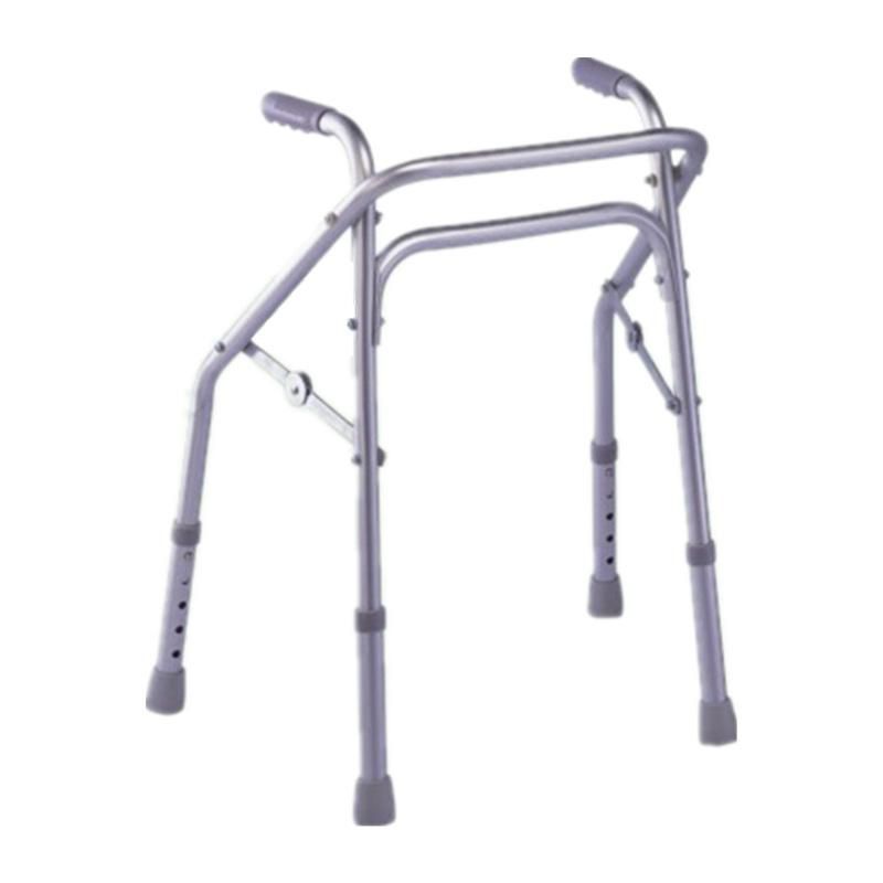 Non-Slip Hand Grip and Non-Slip Foot Pad Steel Elder or Disabled People Outdoor Folding Walker Frame Antiskid Safety Light Weight Walking Aid