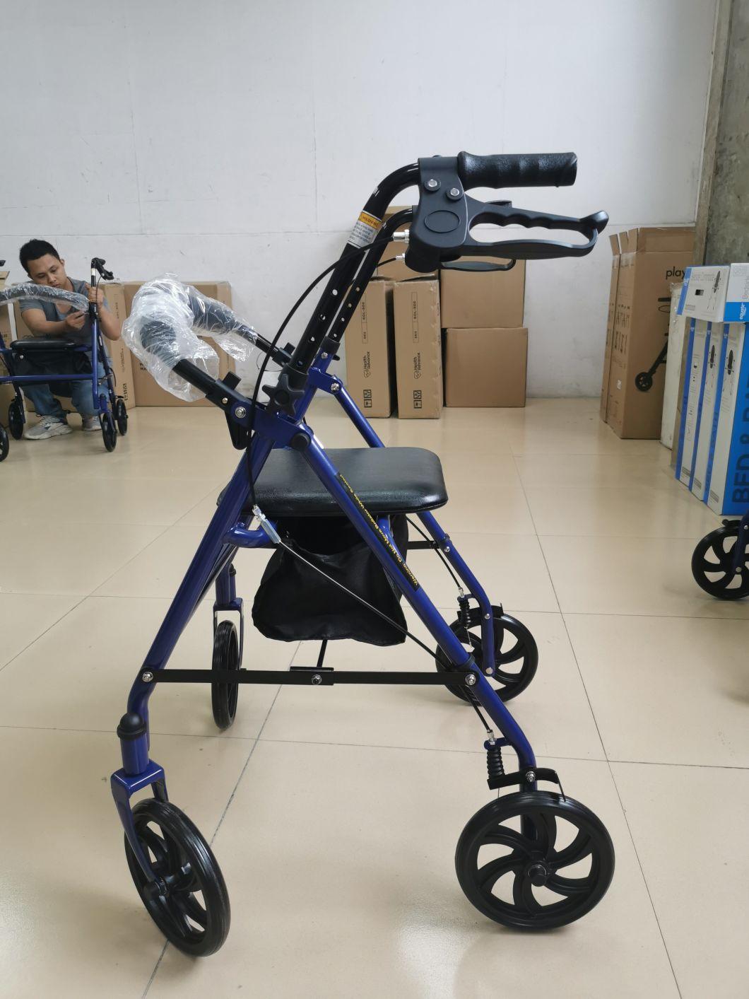 Rollator Walker Steel Frame Walking 4 Wheel Foldable Disabled Scooter