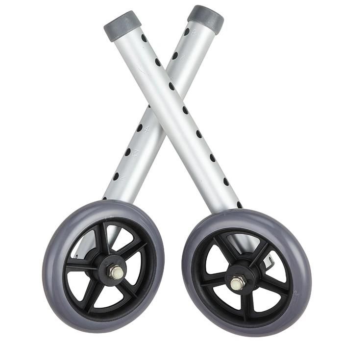 Rollator Walker Arc Shape Dual Button Folding Walker with 2 Wheels