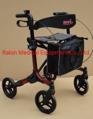 Four Wheeled Aluminum Rollator Detachable