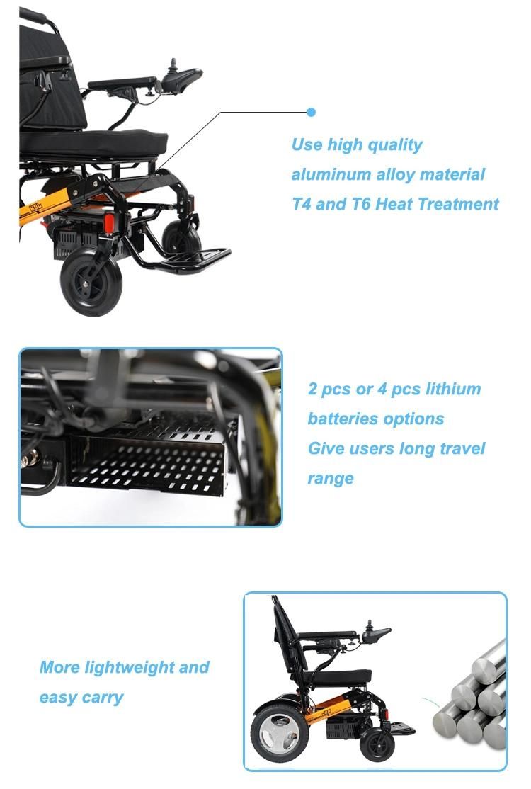 Easy Control Folding Power Electric Wheelchair with Lithium Battery