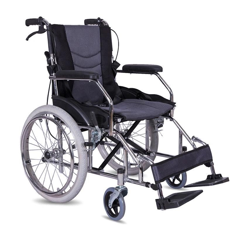 New Aluminium Alloy Manual Wheelchair for The Elderly 5 Colors Disabled Foldable Portable Inflatable Wheelchair