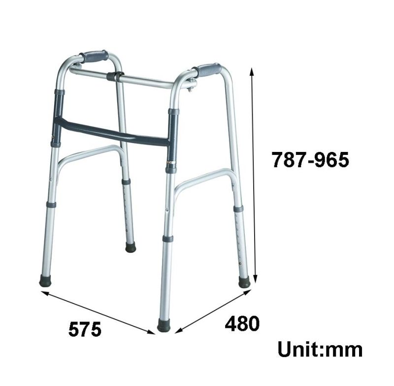 Rollator Walker Adult Single Button Folding Aluminum Walker