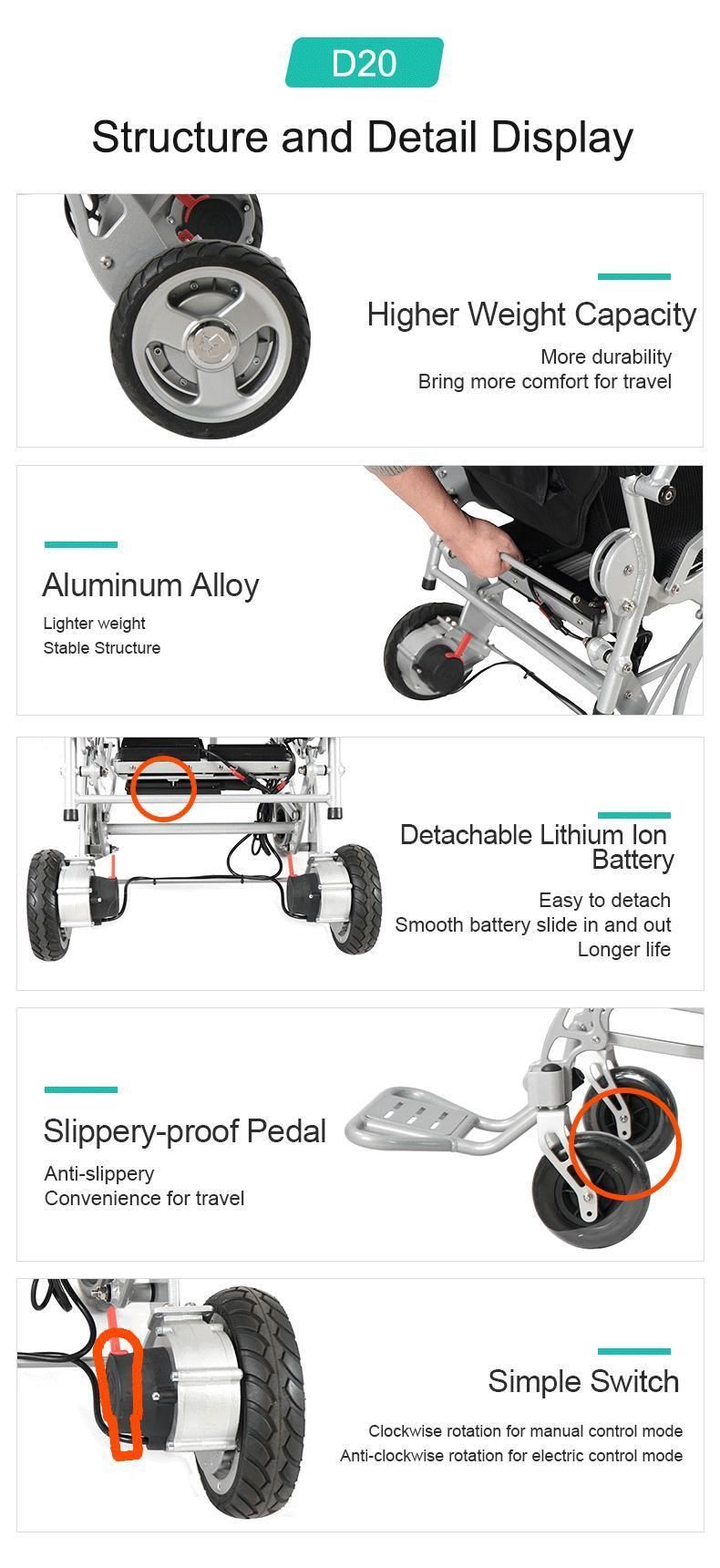 Easy Operated Electric Portable Wheelchair Folding Electric Wheelchair D20