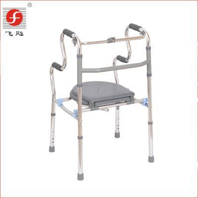 Disabled Folding Toilet Walker Toilet Chair Commode with Bucket
