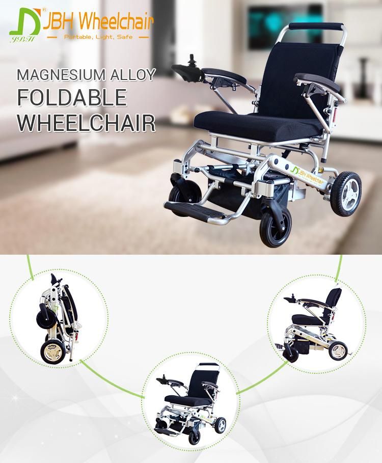 Lightweight Folding 4 Wheel Drive Magnesium Alloy Power Electric Lithium Battery Wheelchair