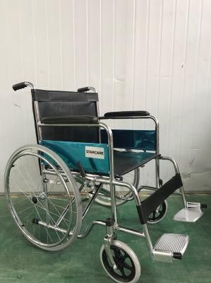 Chromed Folding T Aluminum light Weight Frame Manual Wheelchair