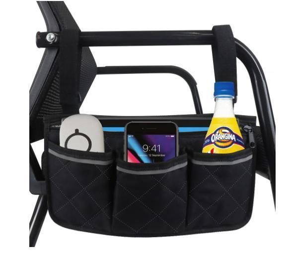 Waterproof Black Walker Storage Pouches for Wheelchair Armrest Accessories Side Bag