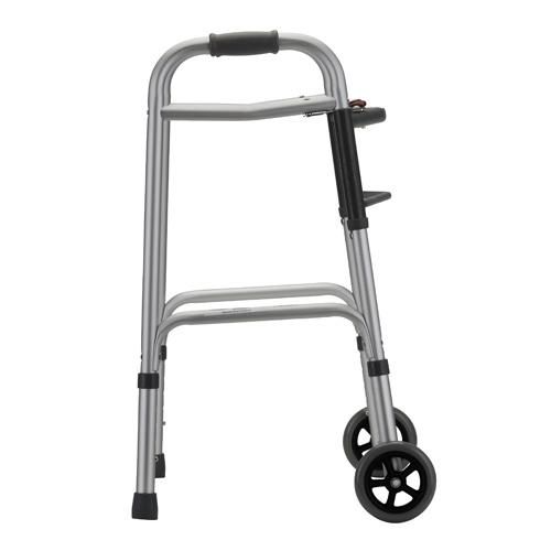 Rollator Walker Folding Adult Dual Button Folding Walker with 5′ ′ Wheels and Cloth